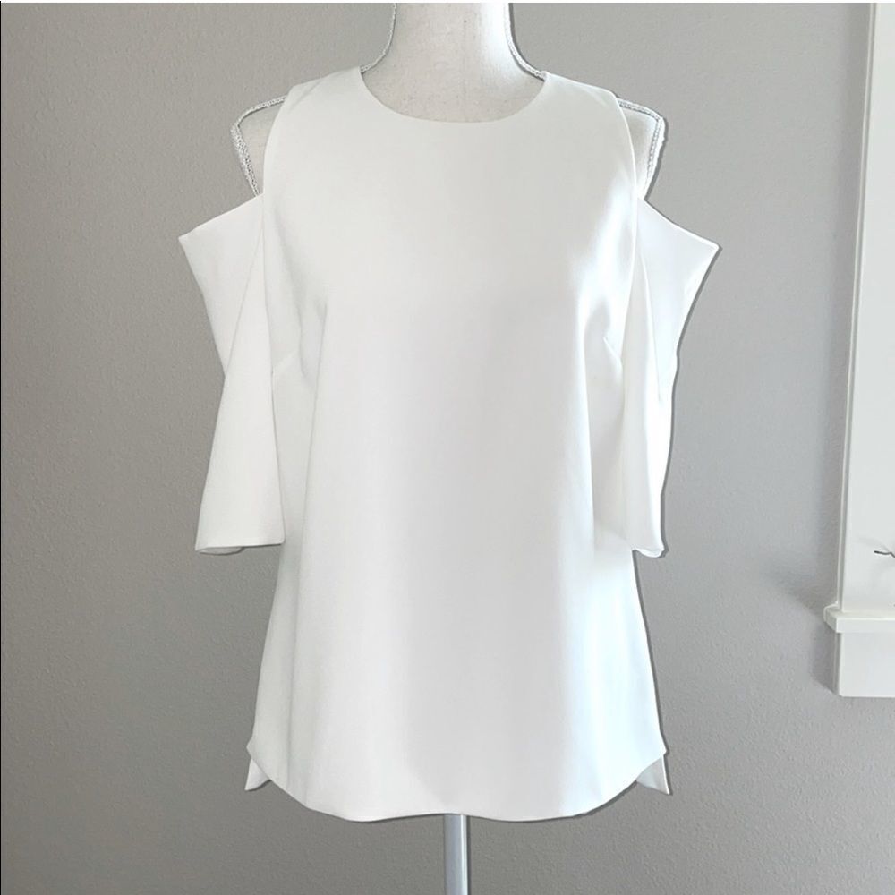 Ted Baker Careo Cold Shoulder Ecru Top Ted 4/Us 10
